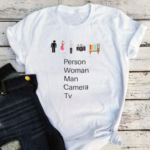 Person Woman Man Camera TV Shirt Trump 2020 Clothes Political Graphic Tees Harajuku Letter Plus Size Women Vintage Clothes