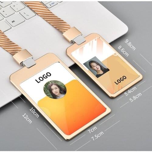Aluminum Alloy Card Holder ID Card Holder Neck Straps Business Card Holder Work Name Card Holders Bank Credit Card Holder