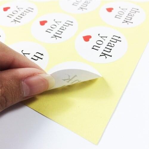 1200pcs Thank you white red heart seal label wedding envelope handmade stationery sticker free shipping