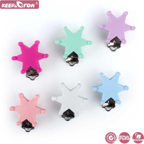 Keep&Grow Baby Hexagra Silicone Teething Soother Clips Nipples Chain For Children DIY Pearl Necklace Tool Toy For Baby Non-toxic