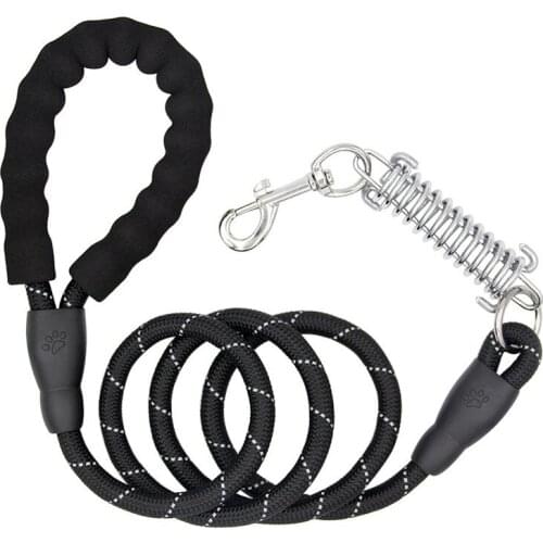FML Pet Leashes for Medium Large Dogs Reflective Spring Nylon Dog Traction Rope With Soft Handle Jogging Walking Running Lead