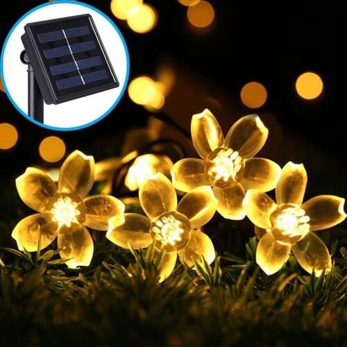 100/50/30/20Led Solar Powered flower Fairy String Lights Waterproof Christmas Outdoor Garden Holiday Decoration Lights