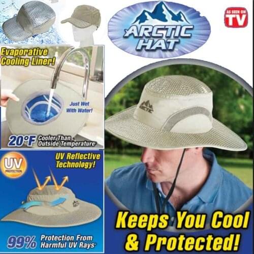 Hot Selling Arctic Cap Cooling Ice Cap Sunscreen Hydro Cooling Bucket Hat Arctic Hat with UV Protection Keeps you Cool