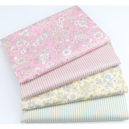 Pink Floral Printed Cotton Fabric For Patchwork Quilting Dresses Sewing Baby Bedding Needlework Crafts Cloth Material D30