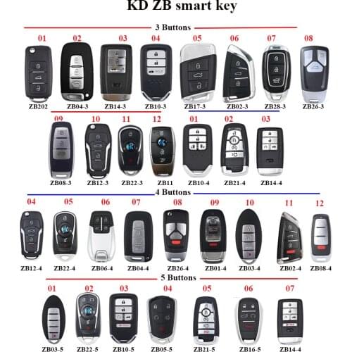KEYDIY KD Smart key ZB26-3 ZB10-3 ZB06-4 ZB05-5 ZB10-5 ZB04-4 ZB04-3 ZB26-4 ZB22-5 ZB01-4 ZB03-5 ZB03-4 ZB02-4 ZB02-3 for KDX2