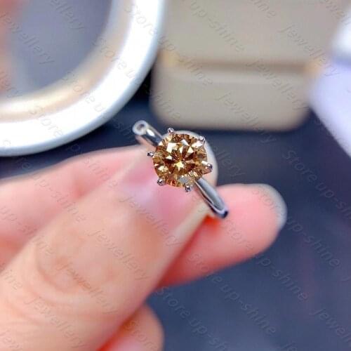 Luxurious and shiny Moissan diamond ring 925 silver One mind One meaning style ring a romantic gift for wife