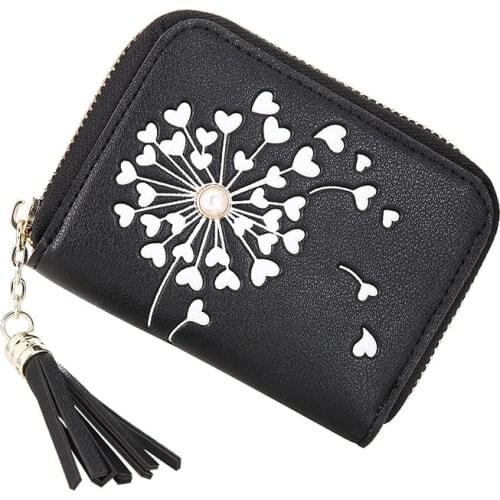 Coin Purse Wallets Lady Tassels Zipper Purses Pocket Cards Holder Floral Moneybags Woman Wallet Girls Flower Purses Notecase Bag