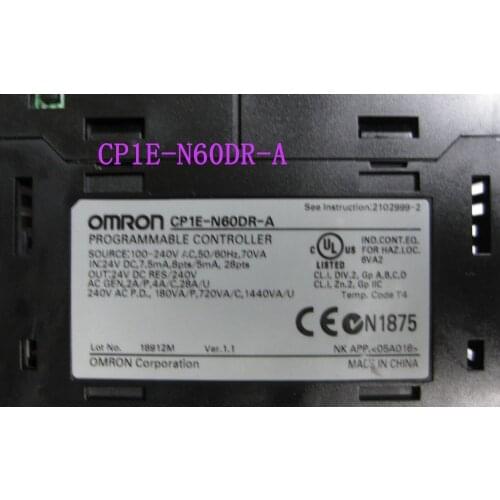 New Original CP1E-N60DR-A CP1E PLC CPU for Omron Sysmac 60 I/O 36 DI 24 DO Relay N60DR CP1E AC100-240V