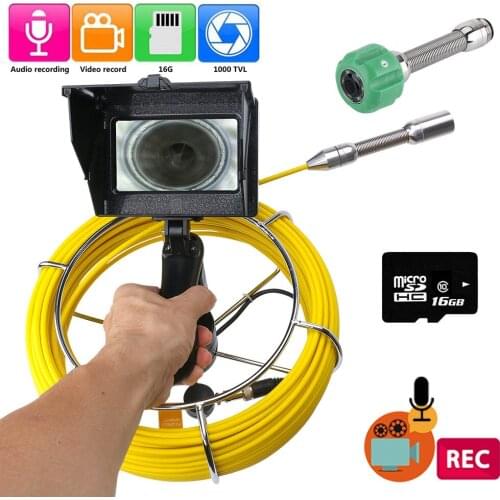 GAMWATER 10M Handheld Industrial Pipe Inspection Video Camera 16GB TF Card DVR IP68 Drain Sewer Pipeline Industrial Endoscope