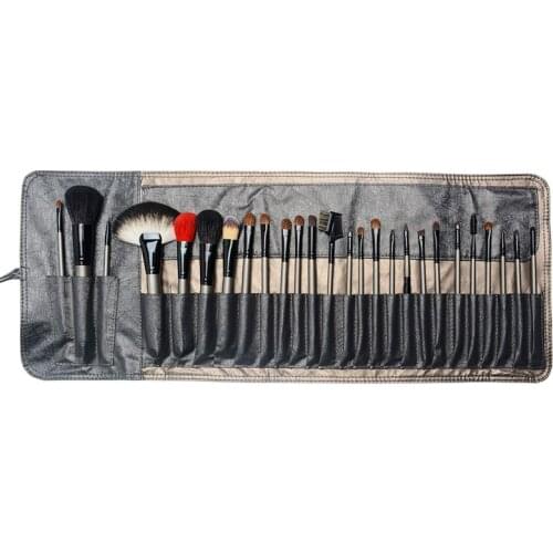 Professional 26 Pieces Makeup Brushes Set Goat Hair Lip Powder Foundation Blusher Eyebrow Brush Cosmetic Beauty Kit Tools