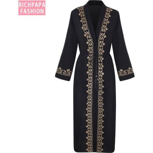 Ramadan Black Abaya Dubai Kimono Cardigan Mujer Turkish Hijab Muslim Dress Abayas For Women Saudi Islam Clothing Kaftans Caftan