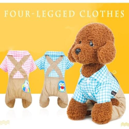 Dog shirt chihuahua clothes pet clothe puppy Four legs clothes bib suit pet clothing check pattern piece clothes four feet bib