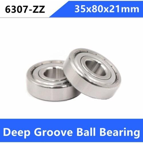 2pcs/lot 6307ZZ 6307Z 6307 shielded deep groove ball bearing 35x80x21 mm