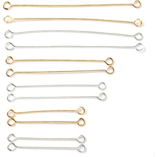 50pcs Double Eye Pin 15 20 25 30 45mm Earrings Findings For Diy Jewelry Making Jewelry Accessories Supplies