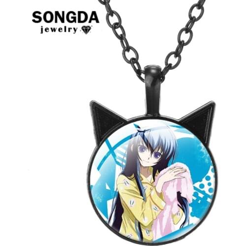 SONGDA Nurarihyon No Mago Necklace Charms Woman Men Anime Photo Glass Dome Cat Ear Pendant On Chain Fans Jewelry Gift Accessory