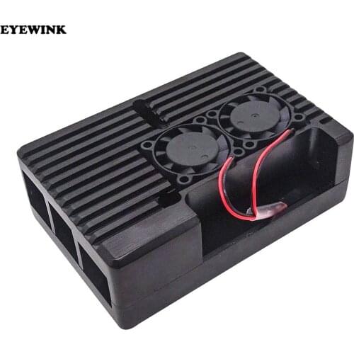 For Raspberry Pi 4 model B/B + Universal aluminum case with free double fan Case For Raspberry Pi 4 Model B
