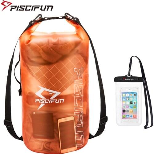 Piscifun Waterproof Dry Bag Outdoor Swimming Boating Floating Rafting Fishing Dry Backpack 2L 5L10L 20L 30L 40L with Phone Case