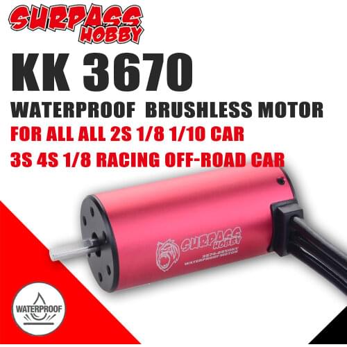 Surpass Hobby 3670 5.0mm Waterproof Brushless Motor 1350KV 1700KV 2050KV 2650KV ESC for 1/8 1/10 RC Drift Racing Off-road Car