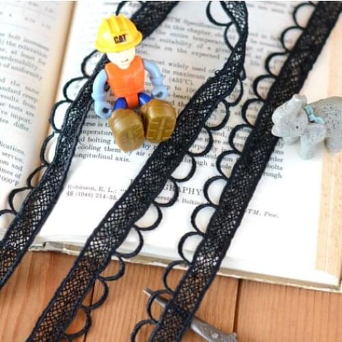 5 Meters Width 2.1cm Water Soluble Pretty Lace Trim DIY Sewing Supplie Black Lace Fabric Garment Clothes Accessories