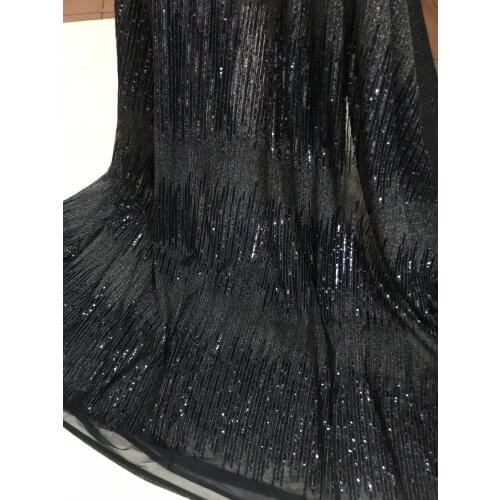 Embroidered tulle lace fabric Newest SYJ-7811 french lace fabric Embroidered tulle mesh fabric with sequins