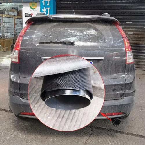 High Grade Carbon Fiber+Stainless Steel Tail Exhaust Pipe Straight Muffler Edge End Tips Fit For Honda CRV CR-V 2002-2019