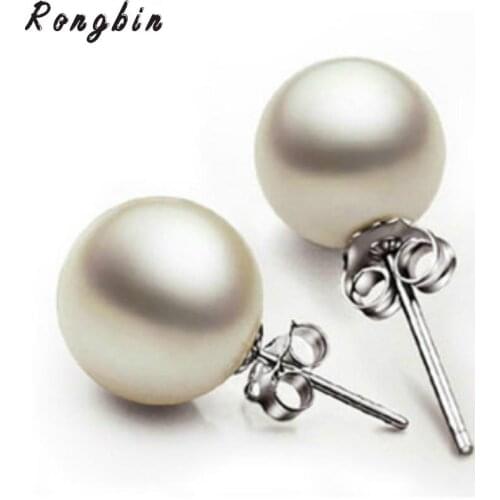 High quality round pearl earrings Ms. nightclubs popular fashion color retention hypoallergenic jewelry factory wholesale