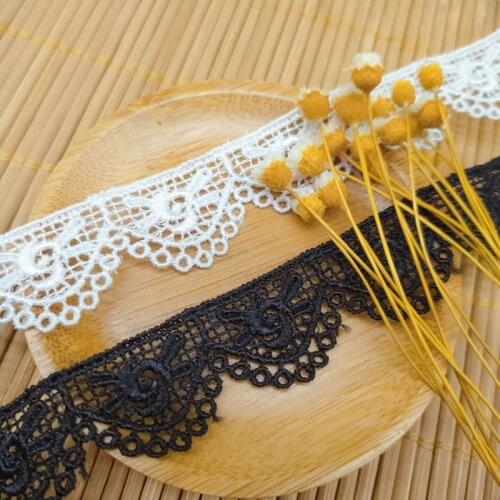 1Yards Latest Lace Fabric 1.9cm Lace Ribbon Collar Cotton Lace Trim Guipure Crafts Sewing Dress Applique cinta de encaje LQ31