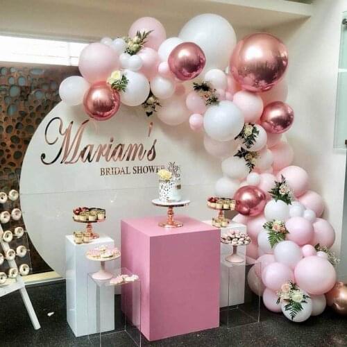 118pcs DIY Balloons Garland Arch Kit Rose Gold Pink White Balloon Baby Shower Bridal Shower Wedding Birthday Party Decorations