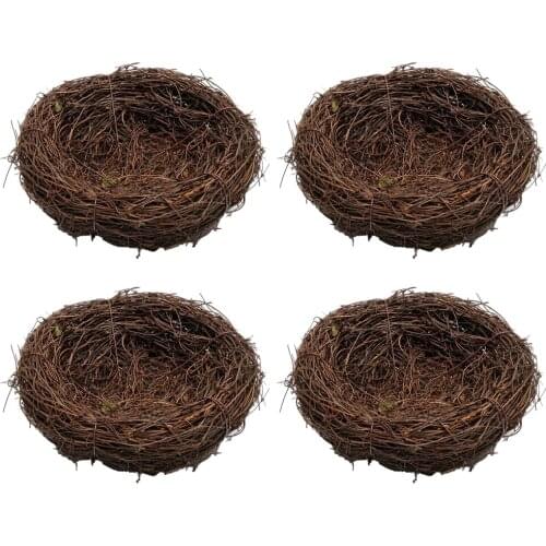 4x Natural Twig Birds Nests Batten Bird House Birdhouse for Wedding Party Favors Garden Decorations