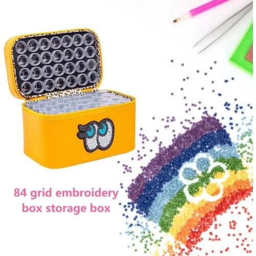 6 Colors 84 Bottles Diamond Painting Cross Stitch Accessories Tool Box Container Diamond Storage Cute Bag Case Embroidery