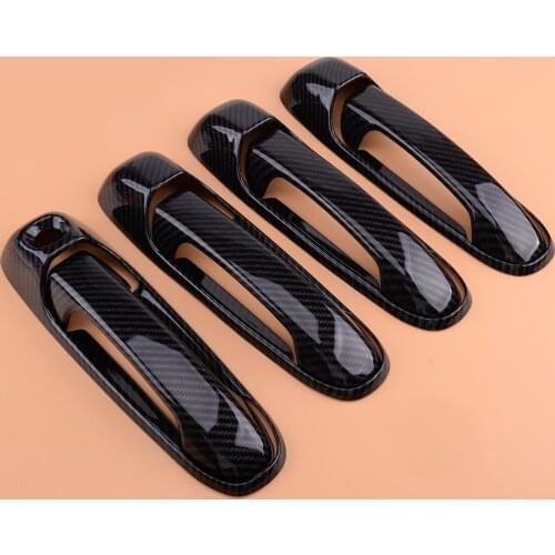 8pcs Carbon Fiber Style Door Handle Cover Trim Decoration Fit For Dodge Dakota Ram 1500 2500 3500 Durango Jeep Liberty