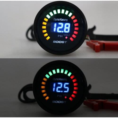 Car Meter 20 LED Scale High Accuracy 52mm Car Digital Turbo Boost Meter for All 12V Cars