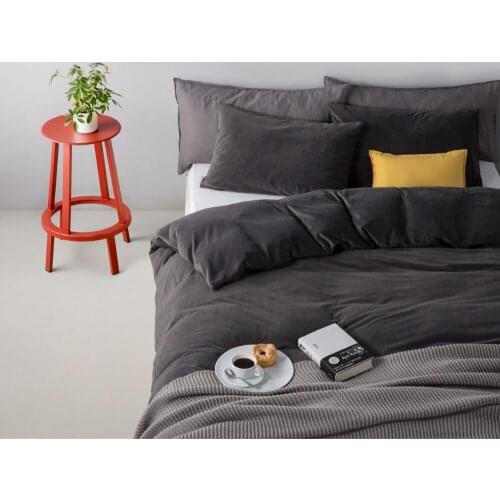 Velvet High Quality 4pcs Duvet Cover Set Without Comforter Brief Simple Style Reactive Printing Mikasa Bedding Sets Anti-static