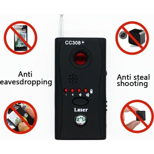 CC308 Full Range Wireless Anti Spy RF Signal Bug Detector Hidden Camera Laser Lens GSM Device Finder