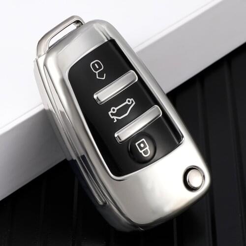 TPU Car Key Case Automatic Key Protection Cover For Audi C6 A7 A8 R8 A1 A3 A4 A5 Q7 Car Holder Colorful Shield Accessories