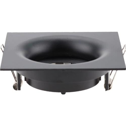 Black Round Recessed LED Spot Light Fixture Ceiling Light Adjustable Frame MR16 GU10 Bulb Fixture Downlight Holder