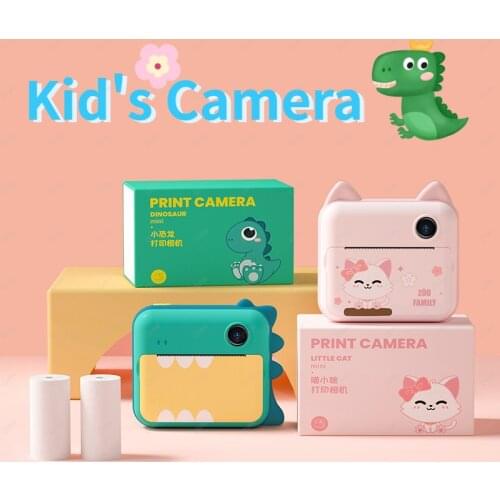 Kids Camera Instant Print Digital Photo Video Camera Set HD Kid Camcorder Cute 1080P Children Toys for Girls Boy Birthday Gift