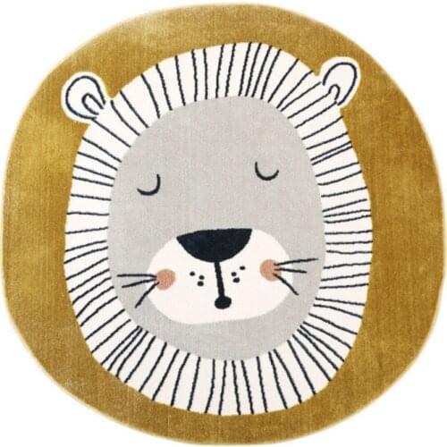 Baby Play Mat Crawling Carpet Kids Room Floor Rug Round Cartoon Lion Printed Game Pad Playmat Children Bedroom Nursery G2AE