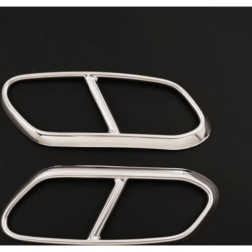 For Volvo XC60 2018 2019 Car Accessories 2 Pcs Stainless Steel Exhaust Muffler Decorative Cover Trim