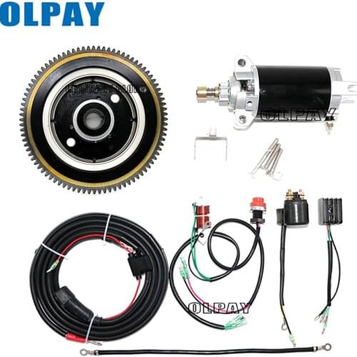 Electric Start Kit For YAMAH E40,Parsun Hidea HD40F Powertec Pioneer 2 Stroke Mikatsu M40 2 Stroke 40HP Starter Motor(New Style)