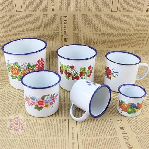 Enamel beer cup, nostalgic tea cup, Chinese style, caliber 5-10cm, 10 packs