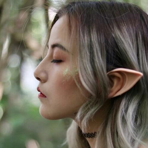Halloween Latex Elf Ears High Simulation Soft Harmless False Ears Props Fairy Angel Dress Up Cosplay Hook Decor Costume Props