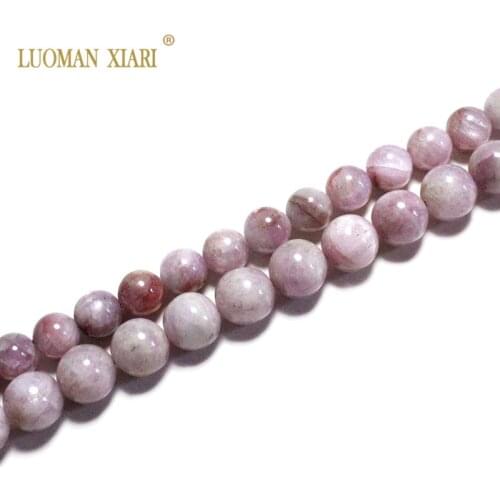 Fine Round Natural Top Kunzite Purple Stone Beads For Jewelry Making DIY Bracelet Necklace Anklet Material 8/10mm Strand 15