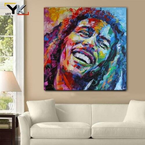 Famous Bob Marley Watercolor Portrait Oil Painting on Canvas Posters and Prints Cuadros Wall Art Pictures For Living Room