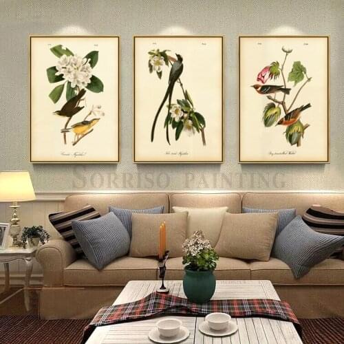 American Style Flowers And Birds Canvas Painting Posters And Prints Pictures For Living Room Home Dining Decor Hallway Wall Art