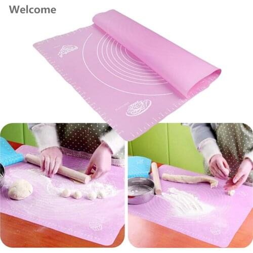 Baking Mat with Scale Large Silicone Dough Kneading Cutting Rolling Mat with Measurement for Cake Cookies Pastry 50cmx40cm
