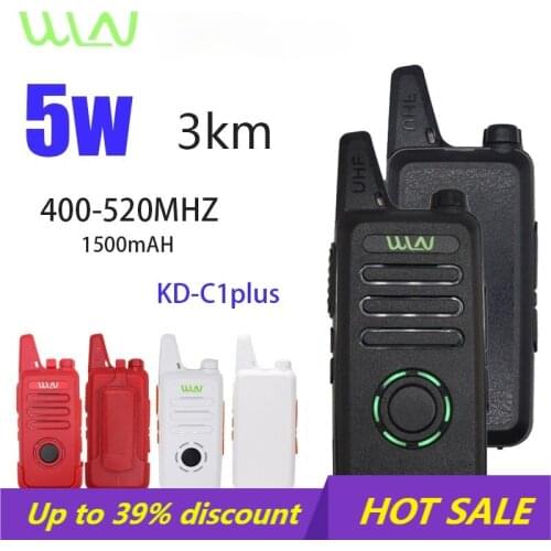 Hot 2pcs WLN KD-C1Plus Mini Walkie Talkie UHF 400 - 470 MHz 16 Channels Two Way Ham Communicator HF Cb Radio Station Transceiver