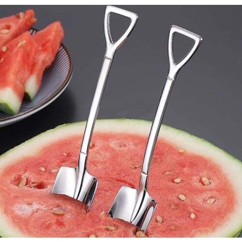 2 Pcs Spoon Stainless steel Coffee Spoon Shovel Kids Ice Cream Spoon Birthday Merry Christmas Gift New Year Gift Party Tableware