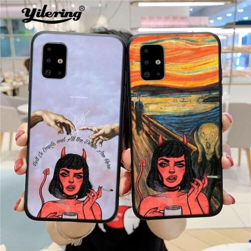 Fashion Devil Girl for Case Samsung Galaxy A02 A12 A22 A32 A42 A52 A72 A82 5G M11 M21 M30 M30S M60S M80S Case Soft Cover