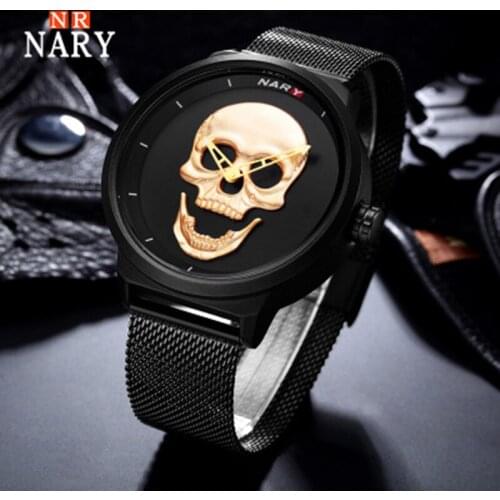 Man Watch 2020 Skull Watch Men Fashion Men Watches Black Stainless Steel Quartz Wristwatch Men relogio masculino horloge mannen